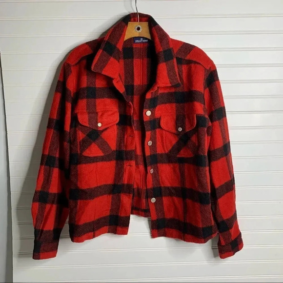 Vintage Plaid Shacket Wool Blend - Picture 6 of 8